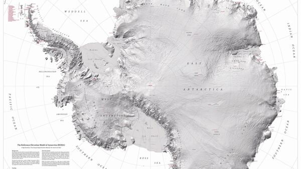 Изображение рельефа Антарктиды. Архивное фото