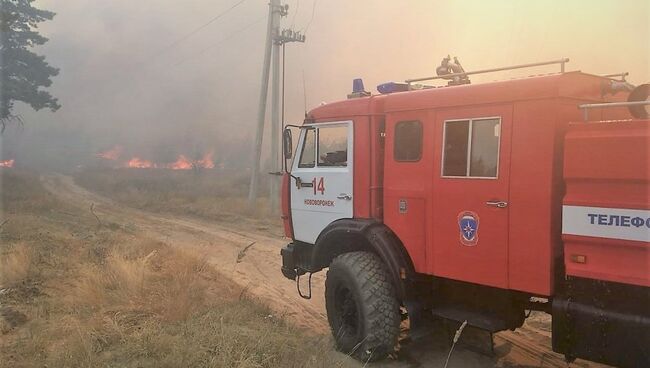 Пожар на территории полигона Погоново и Новоусманском лесничестве Воронежской области. 11 сентября 2018