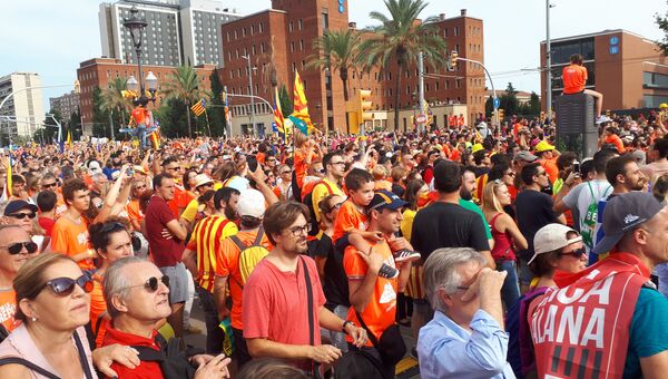 Национальный день Каталонии проходит в Барселоне. 11 сентября 2018