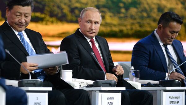 Президент РФ Владимир Путин на пленарном заседании Дальний Восток: расширяя границы возможностей ВЭФ-2018. 12 сентября 2018