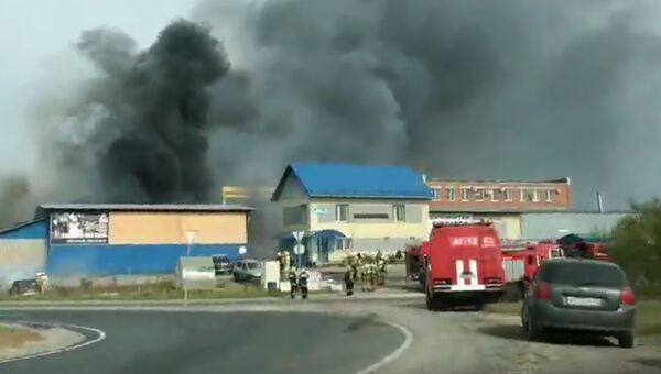 Пожар на НПО Карбохим в Дзержинске Нижегородской области