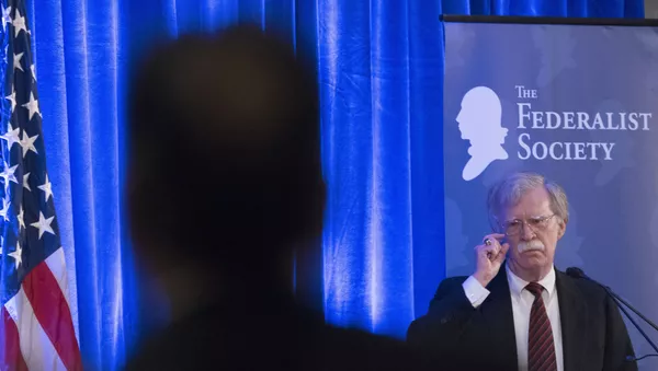Советник президента США по национальной безопасности Джон Болтон во время выступления в Вашингтоне. 10 сентября 2018