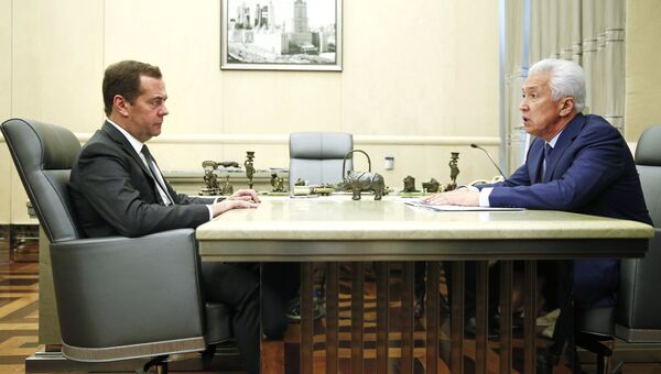 Дмитрий Медведев и глава Дагестана Владимир Васильев во время встречи. 13 сентября 2018