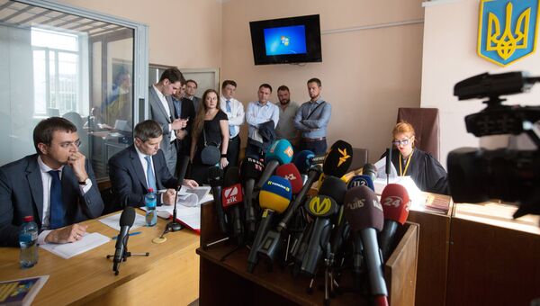 Министр инфраструктуры Украины Владимир Омелян на судебном заседании по рассмотрению ходатайства об избрании меры пресечения