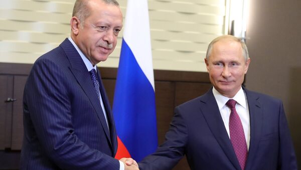 Президент РФ Владимир Путин и президент Турции Реджеп Тайип Эрдоган во время встречи в Сочи. 17 сентября 2018