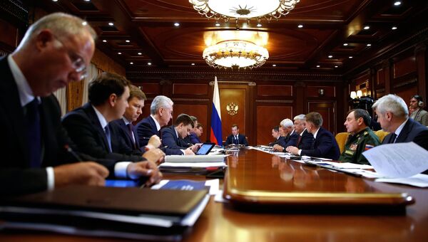 Дмитрий Медведев проводит заседание президиума Совета при президенте РФ по стратегическому развитию и национальным проектам. 17 сентября 2018