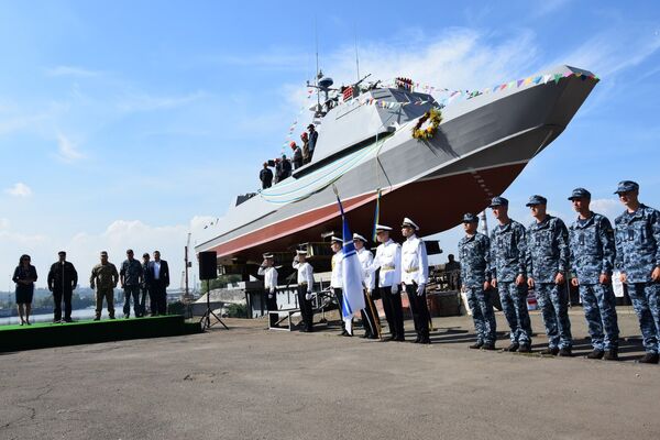 Спуск на воду катера Кентавр ВМС Украины Спуск на воду катера Кентавр ВМС Украины