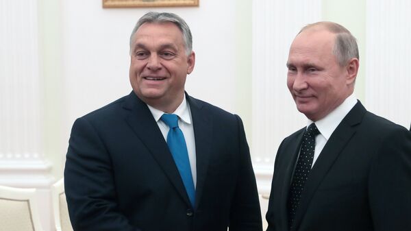 Владимир Путин и премьер-министр Венгрии Виктор Орбан во время встречи. 18 сентября 2018