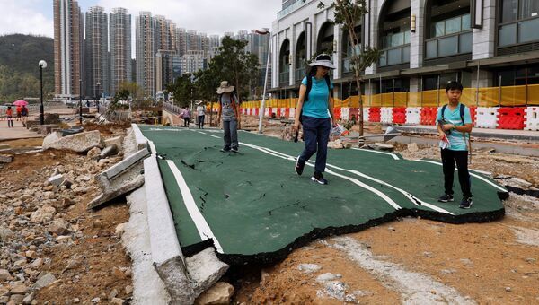 Последствия тайфуна Мангхут в Гонконге