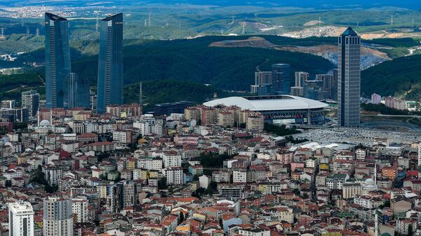 Вид на город Стамбул. Турция. Архивное фото