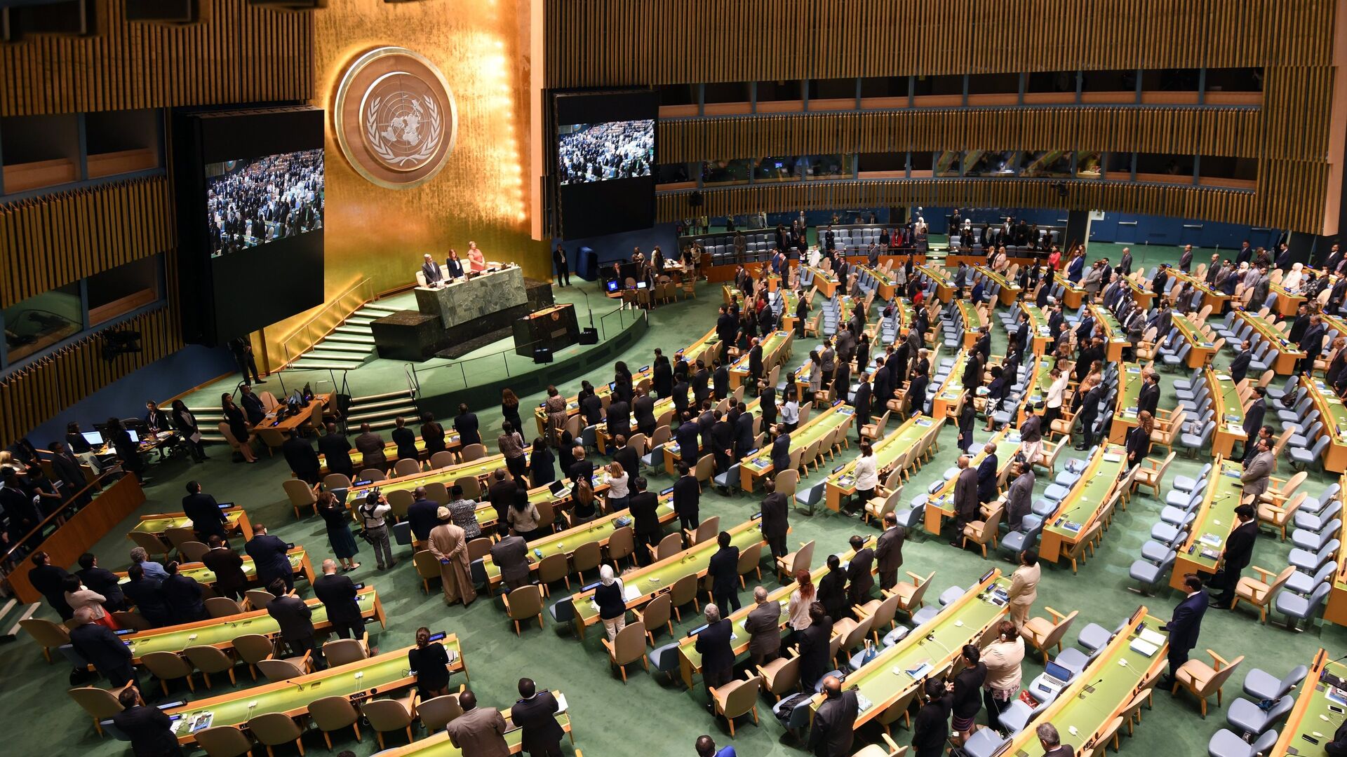 Зал, где проходит Генеральная Ассамблея Организации Объединенных Наций в Нью-Йорке - РИА Новости, 1920, 06.06.2023