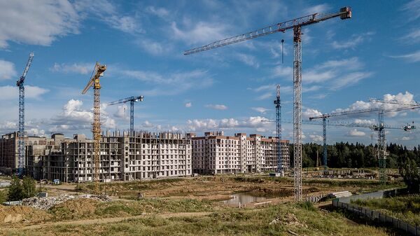 Строительство жилого комплекса Митино О2 в Красногорском районе Московской области. Архивное фото