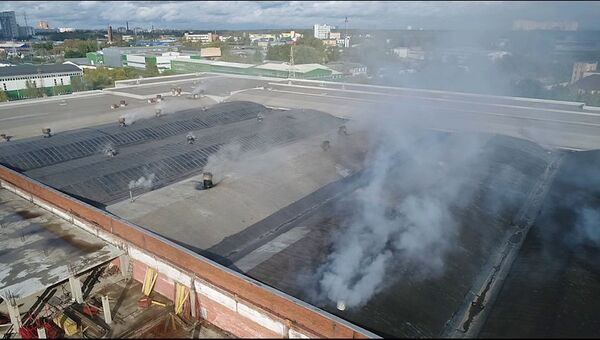 На месте пожара на складе в городском округе Мытищи Московской области. 24 сентября 2018
