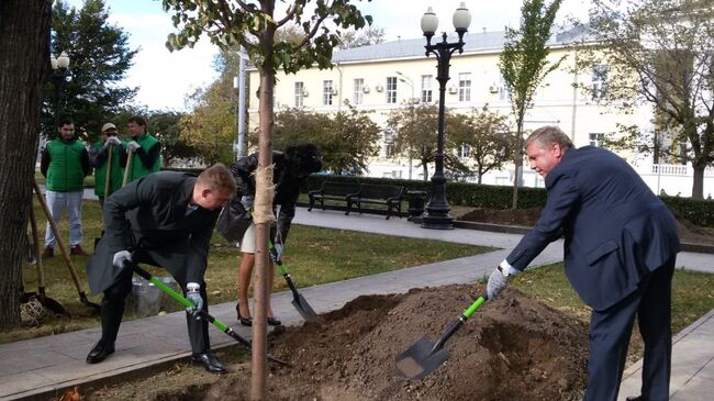 Представители московских властей совместно с венгерской делегацией высадили в сквере на Кудринской площади липу в рамках акции Дерево дружбы. 26 сентября 2018