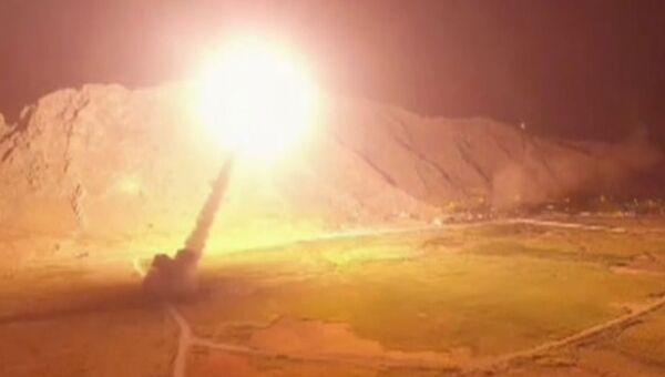 Кадры иранского ракетного удара по базе боевиков в Ахвазе