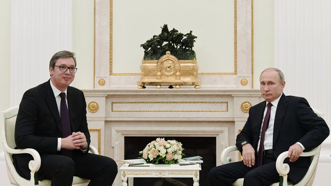 Президент РФ Владимир Путин и президент Сербии Александр Вучич