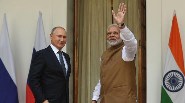 Президент России Владимир Путин и премьер-министр Республики Индия Нарендра Моди