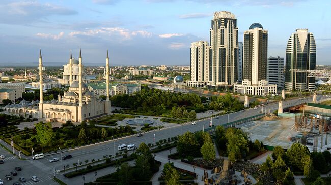 Вид на город Грозный. Архивное фото