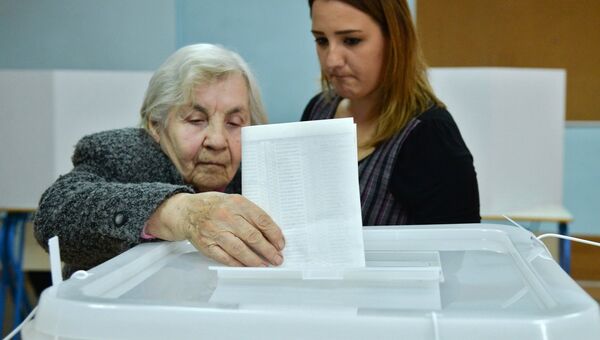 Голосование на выборах в Боснии и Герцеговине в Сараево. 7 октября 2018