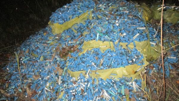 Стихийная свалка медицинских отходовв в садоводческом некоммерческом товариществе Пищевик Ленинского района города Тулы