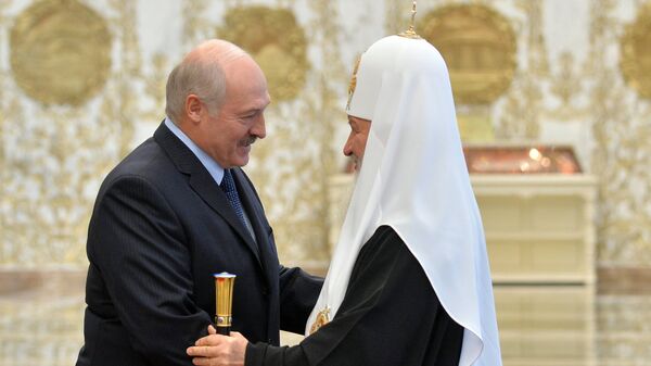 Президент Белоруссии Александр Лукашенко и патриарх Московский и всея Руси Кирилл