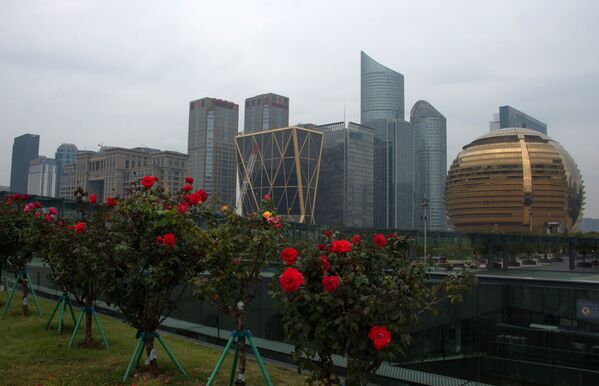 Офисный квартал в городе Ханчжоу в КНР