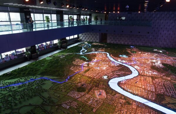 Макет города Ханчжоу в выставочном зале городского муниципалитета