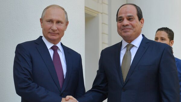 Президент РФ Владимир Путин и президент Арабской Республики Египет Абдель Фаттах ас-Сиси
