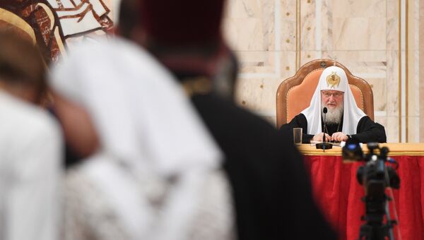 Патриарх Московский и всея Руси Кирилл перед началом VIII Общецерковного съезда по социальному служению