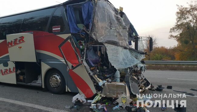 ДТП с автобусом и грузовиком под Киевом. 20 октября 2018