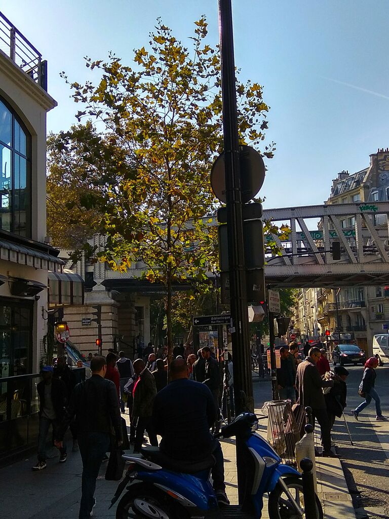 Выход из станции метро Barbès - Rochechouart в квартале Барбес в Париже Выход из станции метро Barbès - Rochechouart в квартале Барбес в Париже