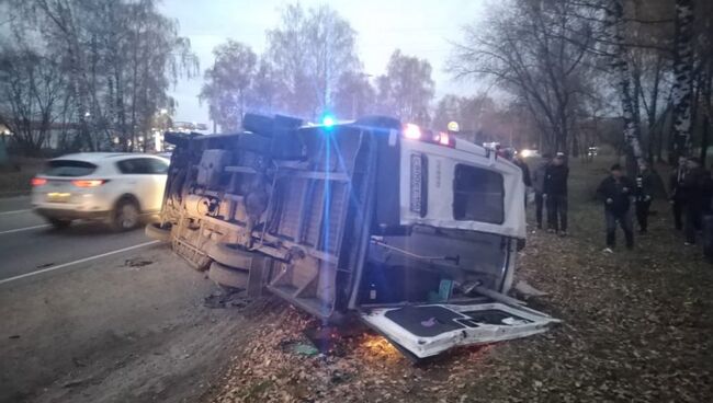 На месте ДТП с участием автобуса и микроавтобуса на трассе А-108 в Дмитровском районе Подмосковья