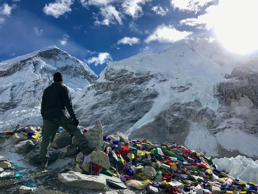 Восхождение к базовому лагерю Эвереста. Вид на Эверест. Ноябрь 2017