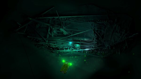 Изображение, пролежавшего на дне Черного моря коробля, созданное с помощью техники 3D-съемки