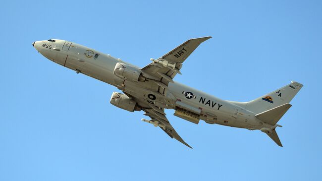 Патрульный противолодочный самолёт ВВС США Boeing P-8 Poseidon . Архивное фото