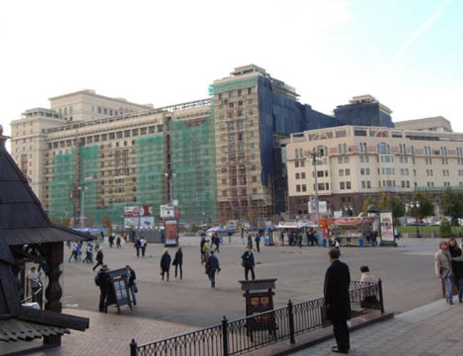 Гостиница Москва во время реконструкции. Архив