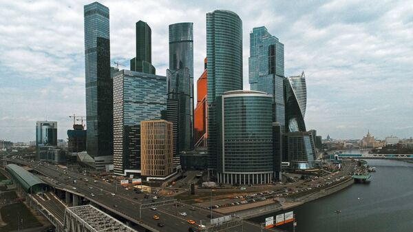 Здания Московского международного делового центра Москва-Сити в Москве.