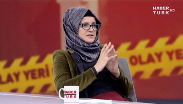 Невеста погибшего саудовского журналиста Джамаля Хашукджи Хатидже Дженгиз во время интервью на турецком телевидении. 26 октября 2018