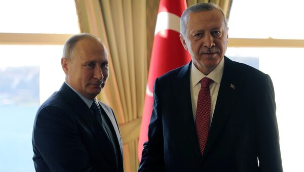 Владимир Путин и президент Турции Реджеп Тайип Эрдоган во время встречи. 27 октября 2018