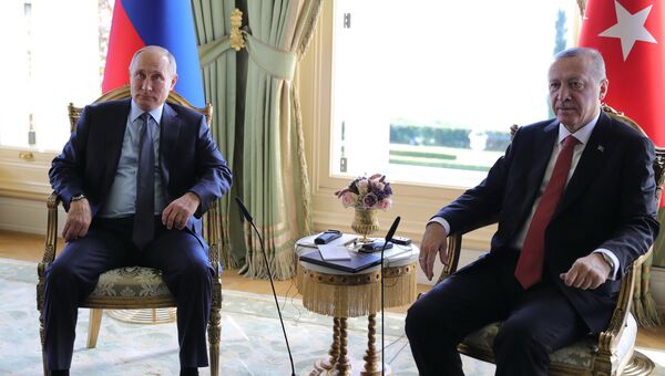 Владимир Путин и президент Турции Реджеп Тайип Эрдоган во время встречи. 27 октября 2018