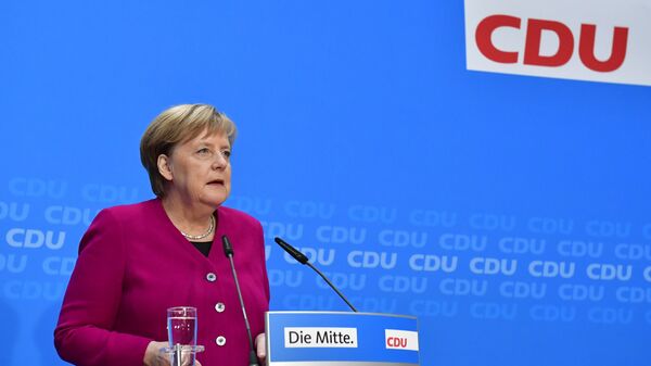Канцлер Германии Ангела Меркель на пресс-конференции в Берлине, Германия. 29 октября 2018