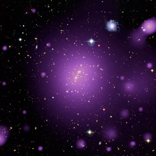 Рентгеновское свечение, излучаемое горячим газом в галактическом скоплении XLSSC006, снятое обсерваторией XMM-Newton ЕКА