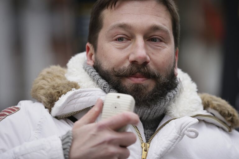 Евгений Чичваркин во время пикета перед зданием российского посольства в Лондоне