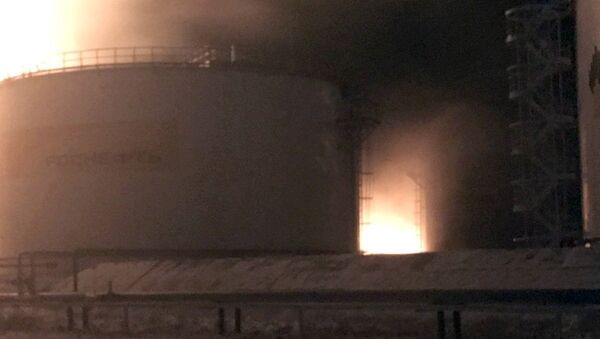 Возгорание резервуара с нефтью на нефтеперерабатывающей станции в Нижневартовском районе. 30 октября 2018