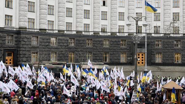 Участники акции против повышения тарифов на газ в Киеве. 31 октября 2018