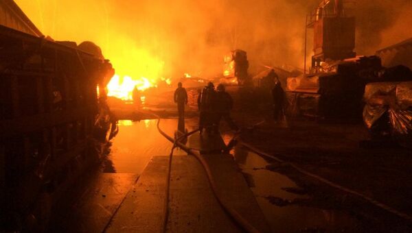 Пожар на Гжельском кирпичном заводе в Московской области. 31 октября 2018