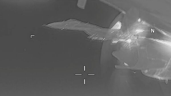Стоп-кадр видео перехвата самолета-разведчика США российским Су-27