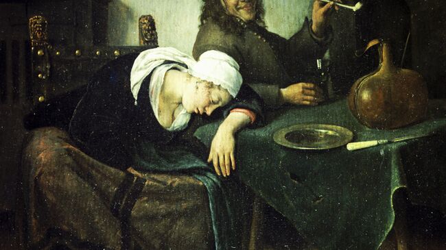 Репродукция картины Гуляки работы художника Яна Стена Репродукция картины Гуляки работы художника Яна Стена