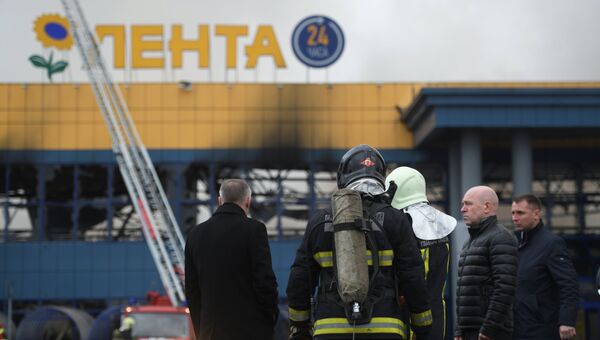 Пожар в гипермаркете Лента в Санкт-Петербурге. 10 ноября 2018
