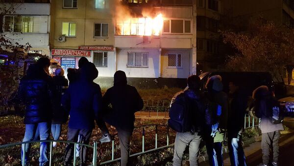 Пожар в жилом доме на юго-востоке Москвы. 10 ноября 2018